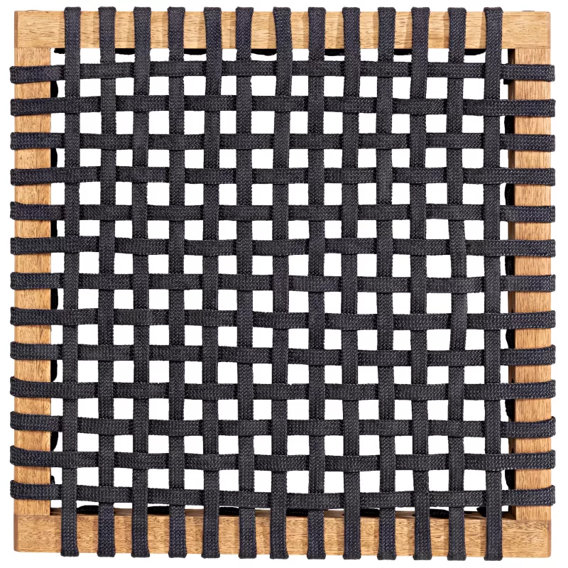 Sofá em Madeira 2 Lugares Corda Areia e Cores | Linha Traço - Alt. 0,83 cm X Larg. 1,19 cm X Prof. 0,72 cm - Espaço Casa e Jardim