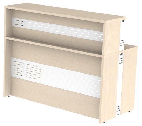 Balcão De Atendimento Alto Reto | Atualle 25mm - Medida: Larg. 1,40m Painel Misto