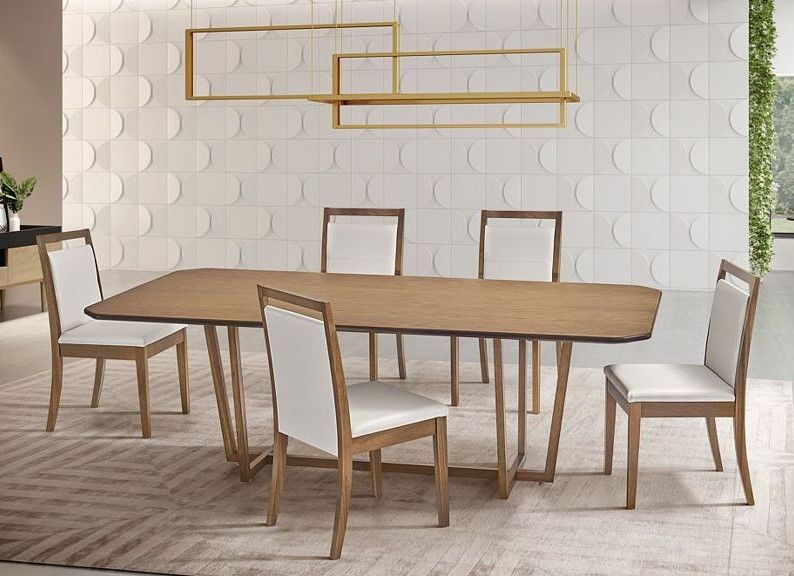 Mesa De Jantar Greta - Alt. 0,75 Cm X Larg. 1,10 Cm X Comp. 2,50 M