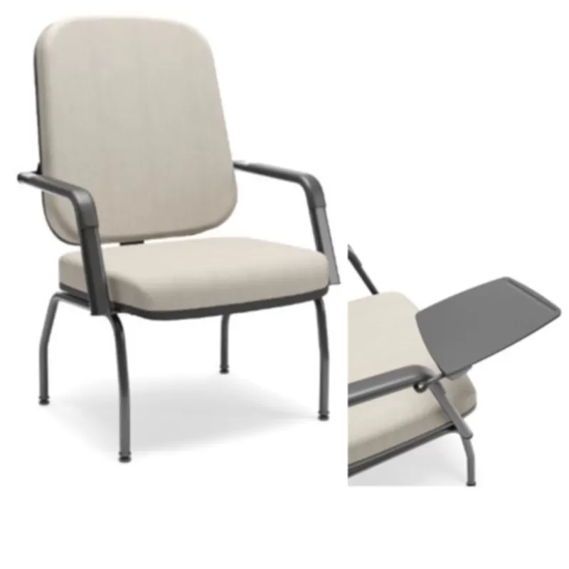 Cadeira Plus Size Fixa 4 Pés Universitária Com Prancheta Escamoteável - Até 250 Kgs