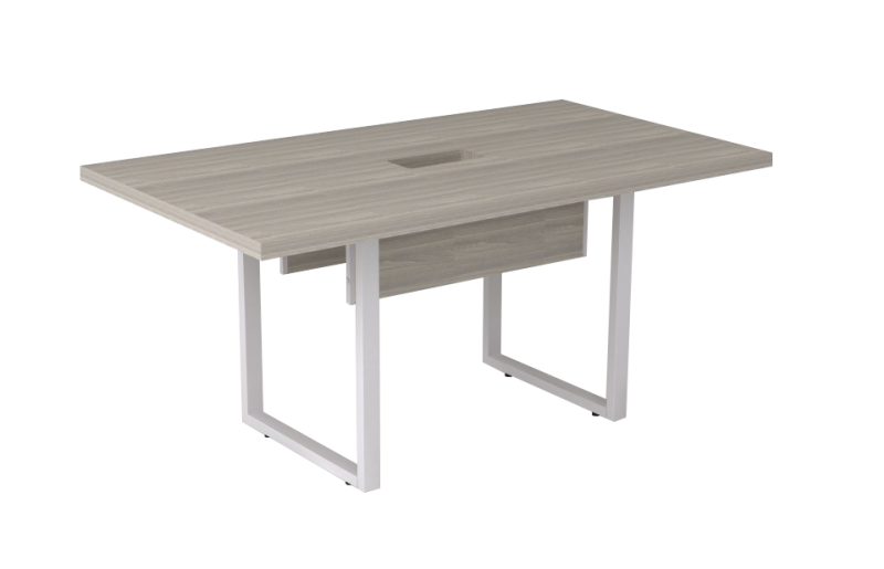 Mesa De Reunião Pé Quadrado Com Rasgo Para Caixa Basic M 160 X 90 | Linha Prima ARQ 40mm